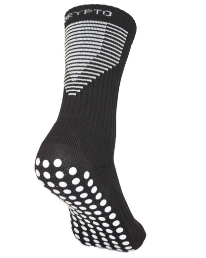 Shadow - Black - White Grip Midcalf Length Premium Football Grip Socks