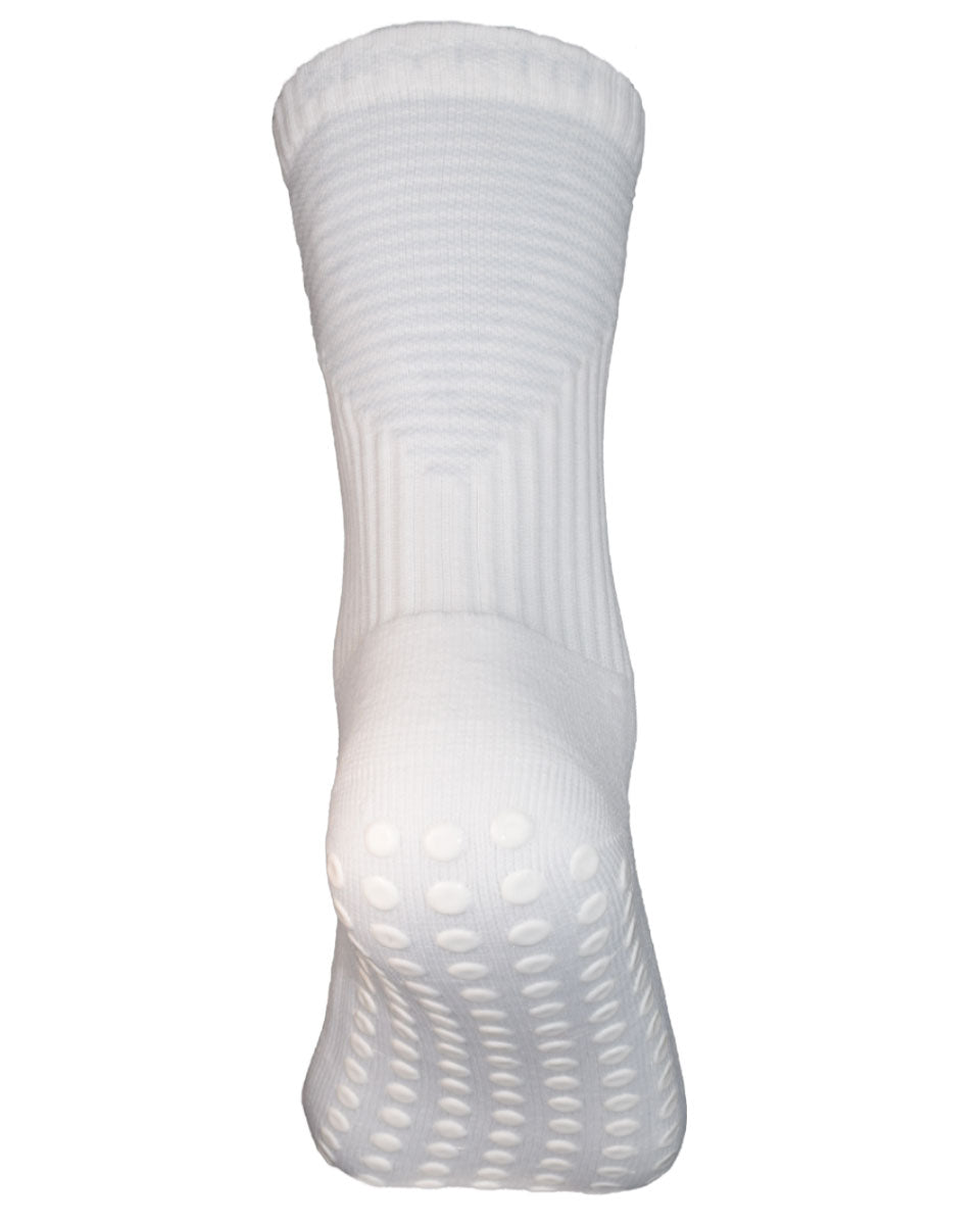 Ice - All White Midcalf Length Premium Football Grip Socks