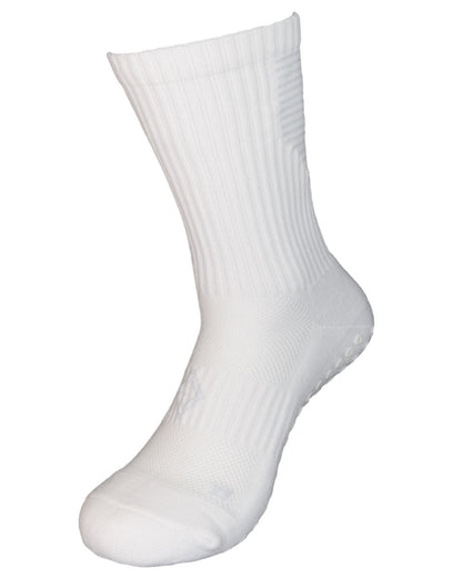 Ice - All White Midcalf Length Premium Football Grip Socks