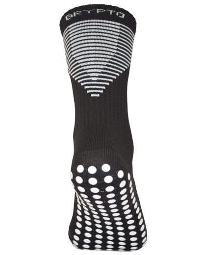 Shadow - Black - White Grip Midcalf Length Premium Football Grip Socks