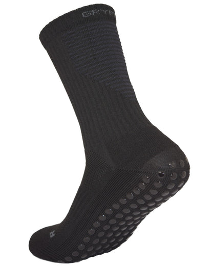 Stealth - All Black Midcalf Length Premium Football Grip Socks