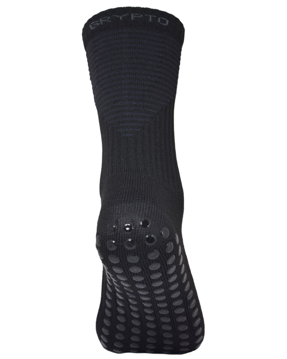 Stealth - All Black Midcalf Length Premium Football Grip Socks