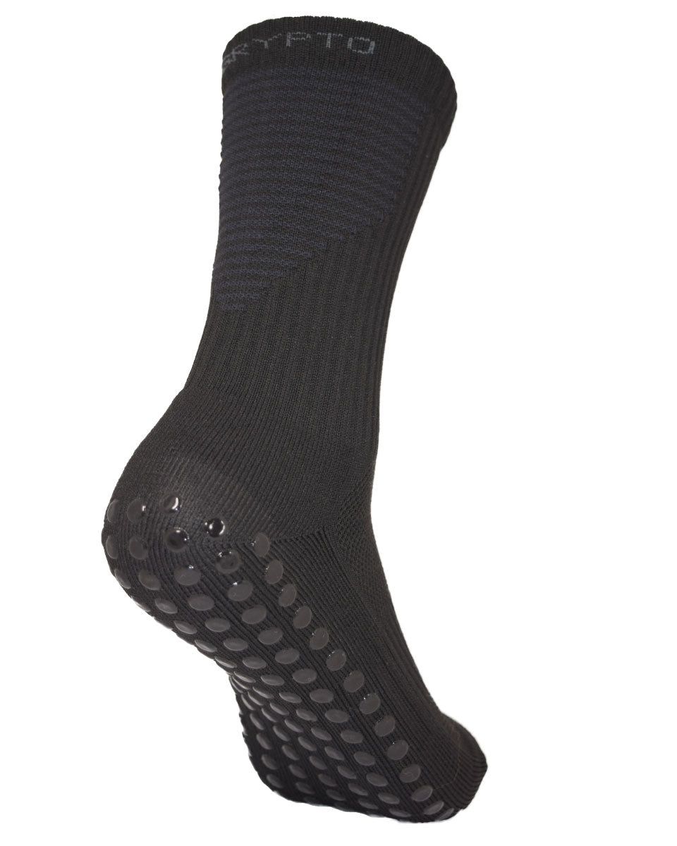 Stealth - All Black Midcalf Length Premium Football Grip Socks